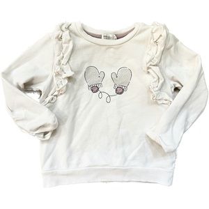 Miles The Label | Girls' Mitten Print Ruffle Sweatshirt